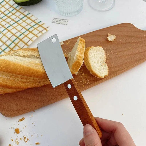 Petite Kitchen Blade Set: Mini Bread Slicer with Stylish Wooden Grip