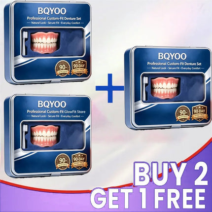 Silicone Cosmetic Dentures — Full Upper & Lower Set, Comfort Fit