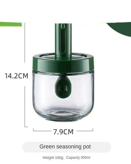 Luxury Spice Container Set with Built-in Spoon Lid and Airtight Organizer Box