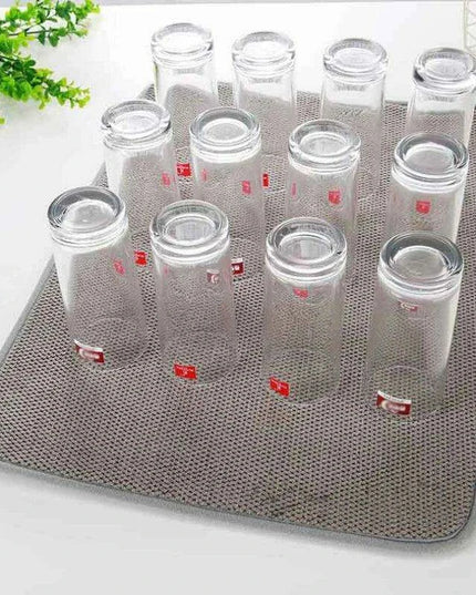 Super Absorbent Microfiber Kitchen Drying Mat - Essential Countertop Organizer