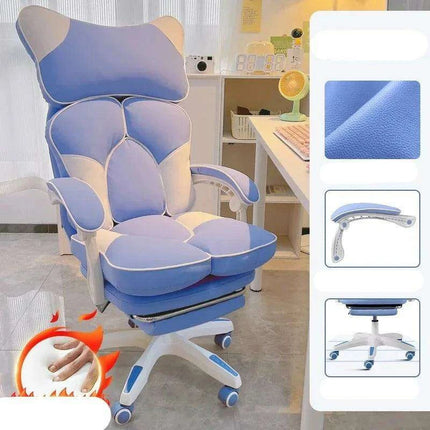 Nordic Luxe Gaming Chair with Genuine Leather and 360-Degree Swivel