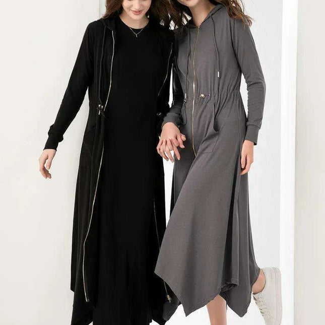 Elegant Summer Modal Dress with Gold Zipper and Comfortable Loose Fit