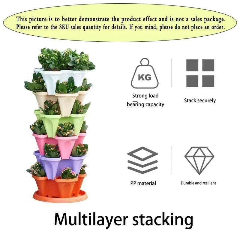 Space-Saving Vertical Herb Tower with Rolling Mobility