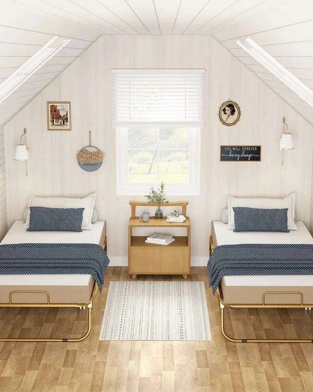 Luxurious Gold Convertible Folding Sofa Bed with Comfortable Mattress - 75” x 31”