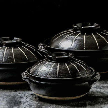 Authentic Japanese High-Heat Ceramic Casserole for Gas Cooking and Rice Preparations