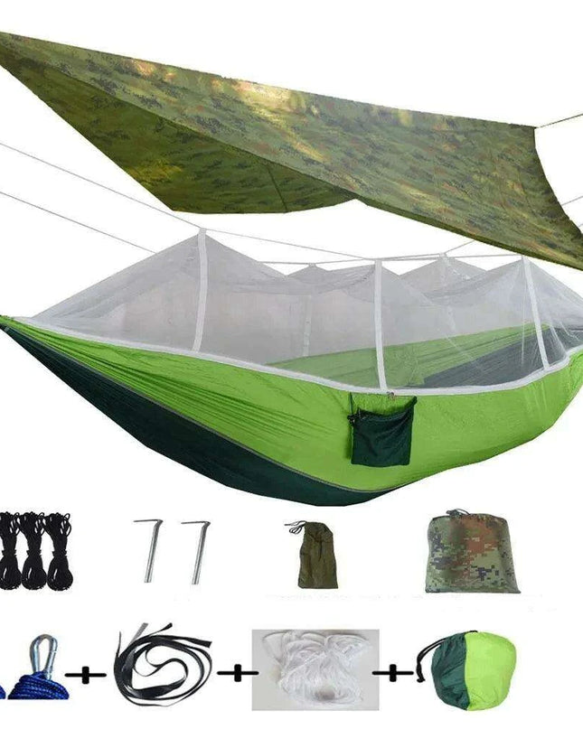 Ultimate Adventure Hammock: Weatherproof with Mosquito Net and Canopy Protection