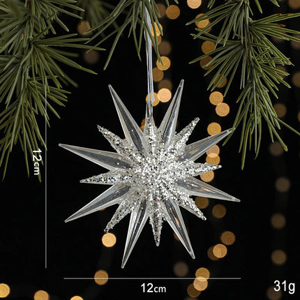 Transparent Acrylic Ice Crystal Tree Pendant – Christmas Ornament