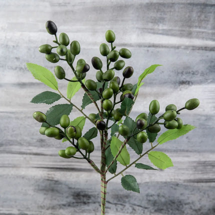 39 cm Artificial Olive Berry Branch with Mixed Leaves