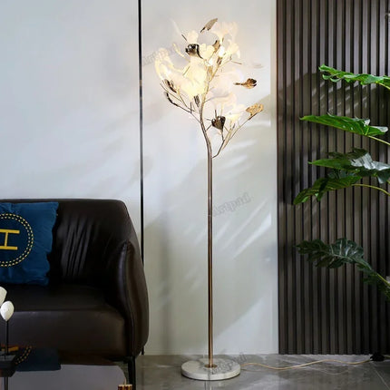 Nordic Ginkgo Leaf Tall Floor Lamp
