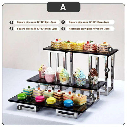 Elegant Stainless Steel Tea Buffet Stand for Sophisticated Entertaining