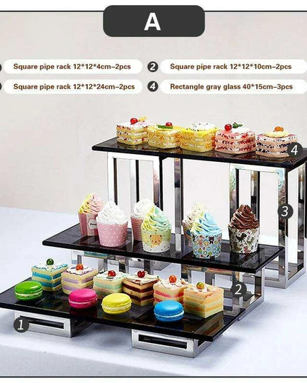 Elegant Stainless Steel Tea Buffet Stand for Sophisticated Entertaining