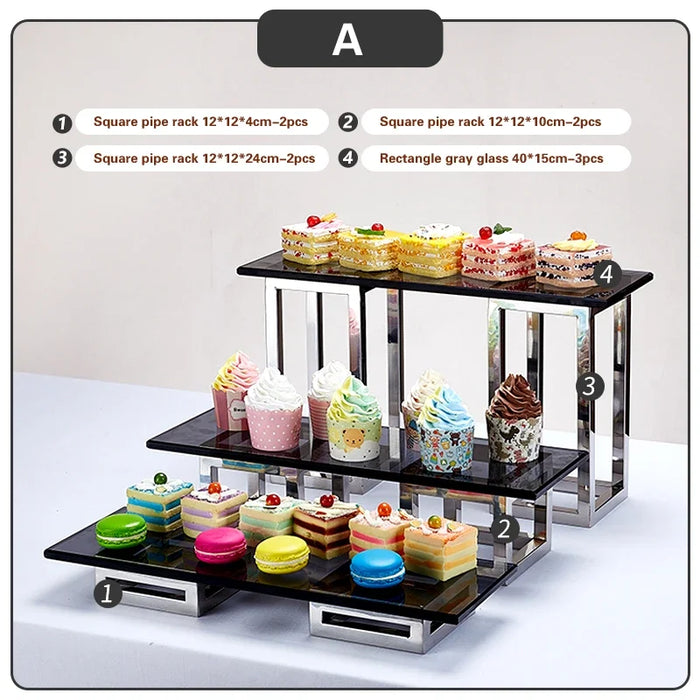 Elegant Stainless Steel Buffet Display Stand for Effortless Tea Time Entertaining