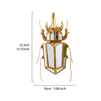 Rhinoceros Beetle Wall Sculpture | Gold & Silver Resin Wall Art