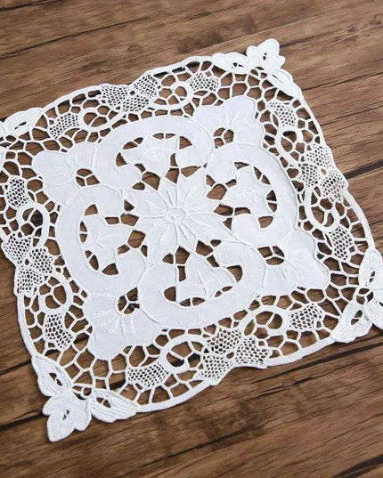 Timeless Handcrafted Cotton Lace Placemats - Vintage Elegance Set
