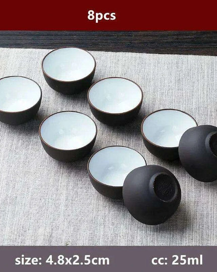 Exquisite Portable 8-Piece Handmade Yixing Purple Clay Teacup Set for Tea Lovers