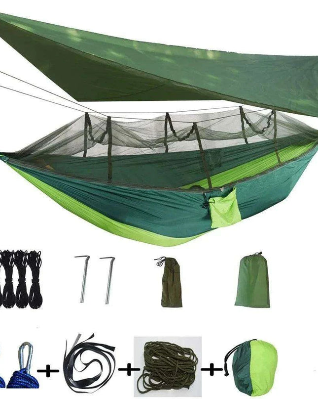 Ultimate Adventure Hammock: Weatherproof with Mosquito Net and Canopy Protection