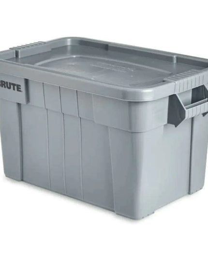 Set of 6 Heavy-Duty Gray Storage Bins with Lids for Versatile Organization and Moving Solutions