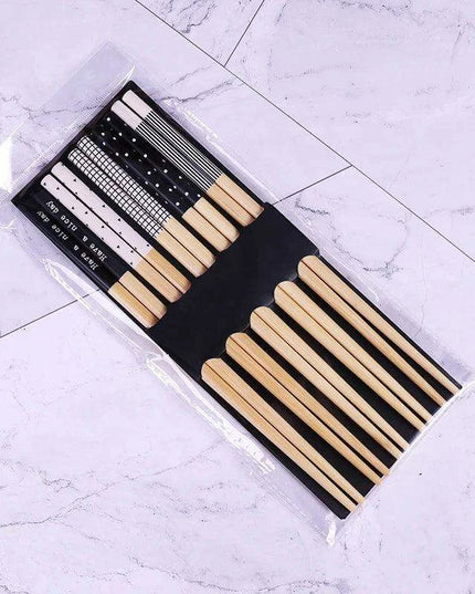 5 Pairs of Non-Slip Japanese Bamboo Chopsticks