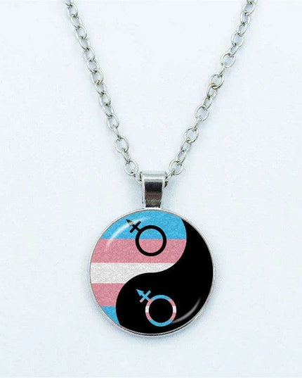 Vibrant Customizable Rainbow Glass Pendant Necklace for Love and Pride Celebration