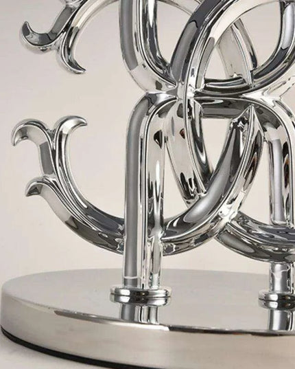 Luxurious LED Table Lamp with Artistic Gold and Silver Accents for Home and Office Décor