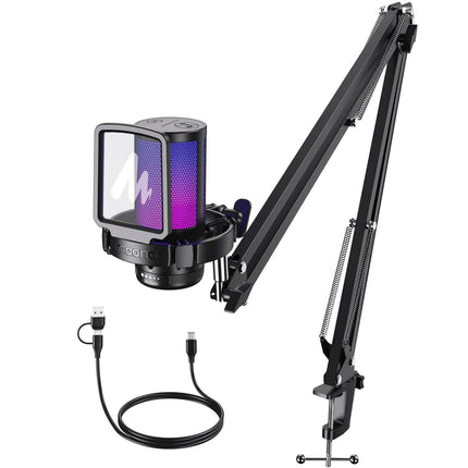 Gamerwave DGM20S Pro RGB USB Gaming Microphone - Customizable Lighting with Superior Audio Quality