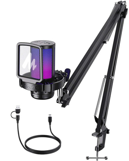 Gamerwave DGM20S Pro RGB USB Gaming Microphone - Customizable Lighting with Superior Audio Quality