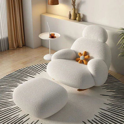 White Fluffy Lounge Chair - Modern Comfort for Stylish Home Interiors
