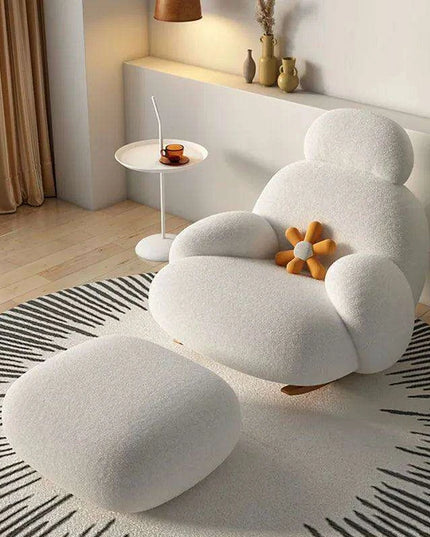 White Fluffy Lounge Chair - Modern Comfort for Stylish Home Interiors