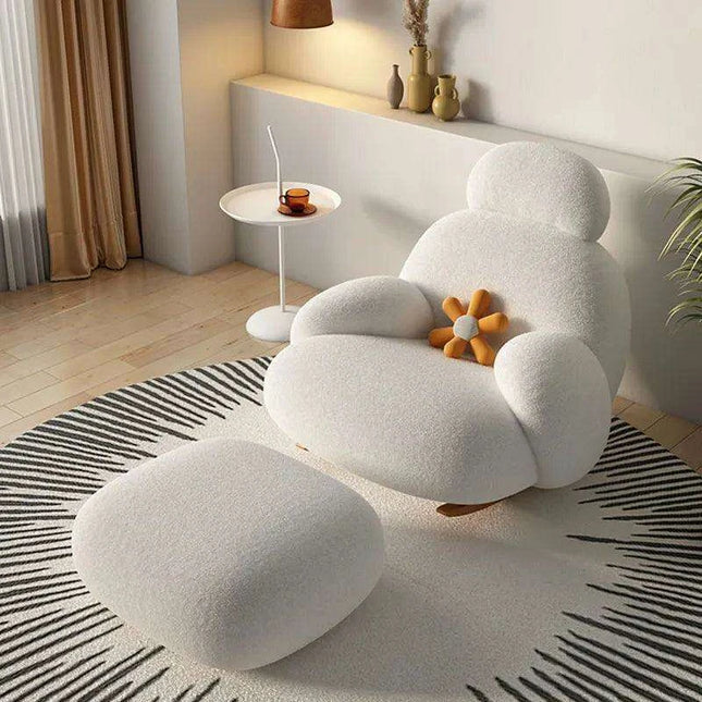 White Fluffy Lounge Chair - Modern Comfort for Stylish Home Interiors
