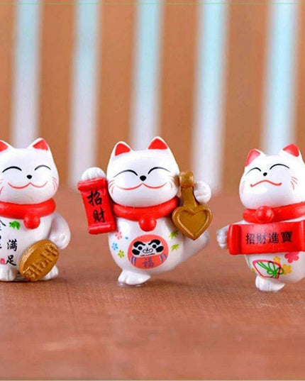 Charming Mini Maneki Neko Waving Cat Figurine - Good Luck Home Accent and Gift
