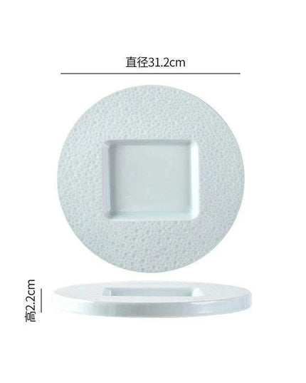 Elevate Your Culinary Presentation with Elegant Stone-Inspired Ceramic Plate Set