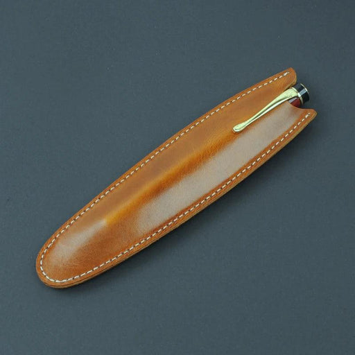 Elegant Cowhide Leather Zippered Pen Organizer for a Classy Workspace