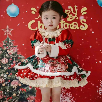 Captivating Velvet Spanish-Inspired Lolita Dress for Girls - Perfect for Celebrations and Special Occasions