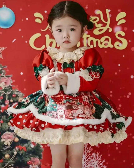 Captivating Velvet Spanish-Inspired Lolita Dress for Girls - Perfect for Celebrations and Special Occasions