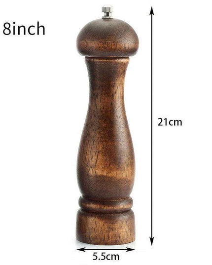 Elegant Solid Wood Adjustable Salt and Pepper Mill Set for Outdoor Dining