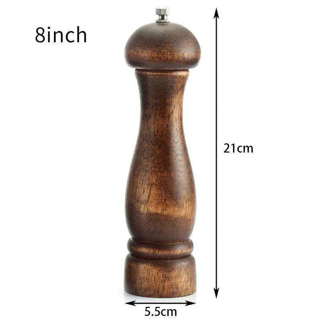 Elegant Solid Wood Adjustable Salt and Pepper Mill Set for Outdoor Dining
