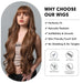 30-Inch Brown Wavy Synthetic Wig with Bangs - Perfect for Parties and Themed Events