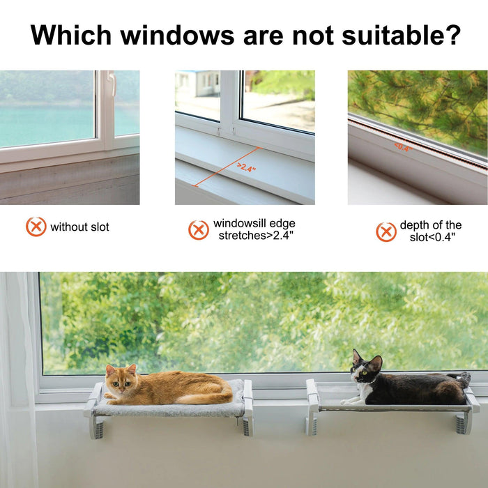 Adjustable Cat Window Lounge - Lightweight Portable Perch for Bird Watching & Sunbathing, 55x35x18 cm, 1.3kg
