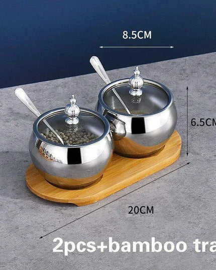 Stainless Steel Spice Storage and Oil Sprayer Set - Essential Organizer for Culinary Lovers