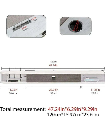 Contemporary Wall-Mounted TV Shelf with Generous Storage - Stylish Floating Console for Modern Interiors