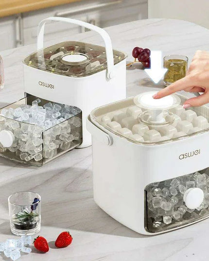 48-Cube Dual-Layer Ice Tray with Lid and Clips - Food-Grade Mold for Cocktails, Whiskey, and Desserts