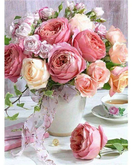 Blooming Pink Petals DIY Canvas Painting Kit - Unleash Your Inner Artist!