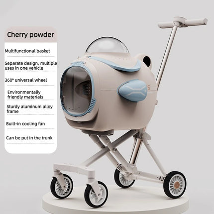 Jerry Pet Store Portable Pet Travel Stroller with Ventilation & Temp D
