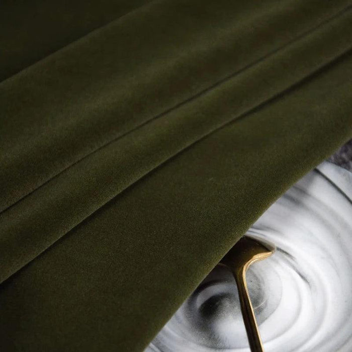 Retro Olive Green Herringbone Curtain