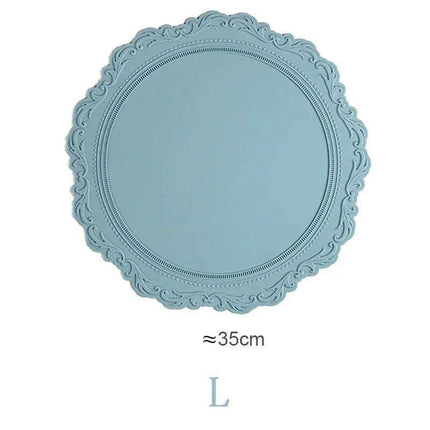 Elegant Embossed Flower Silicone Placemats - Enhance Your Dining Experience