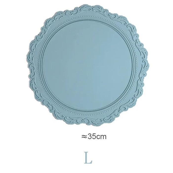 Embossed Elliptic Flower Silicone Placemat Set for Stylish Table Settings