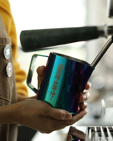 Stylish Pink Stainless Steel Milk Frother Set - Professional Barista Edition for Latte Art 500/600ml