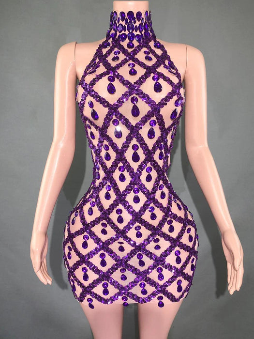 Radiant Rose Pink Sequin Mesh Bodycon Dress - Perfect for Celebratory Occasions