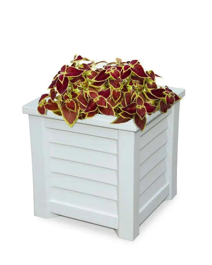 Coastal Elegance 16" Self-Watering Square Planter - Ideal for Outdoor Gardens