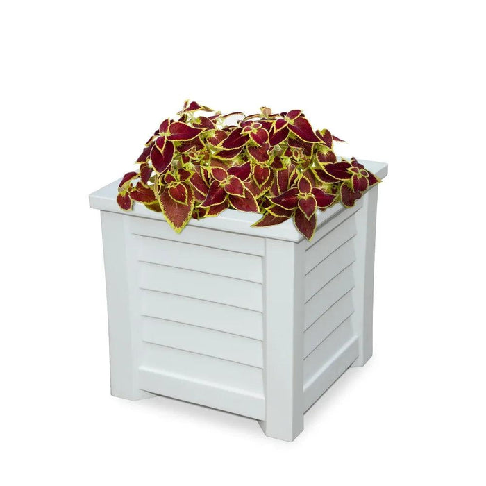 Coastal Elegance 16" Self-Watering Square Planter - Ideal for Outdoor Gardens